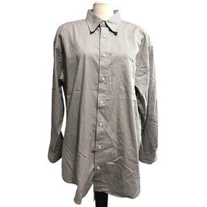 ENRO Mini Plaid Coilared Button Down Shirt Sz 18 (35-36) Tall Long Sleeve McMill